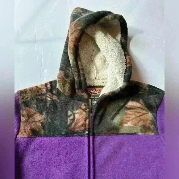Trail Crest Hooded Camo Purple Fleece Jacket XSmall Women’s - Picture 3 of 6